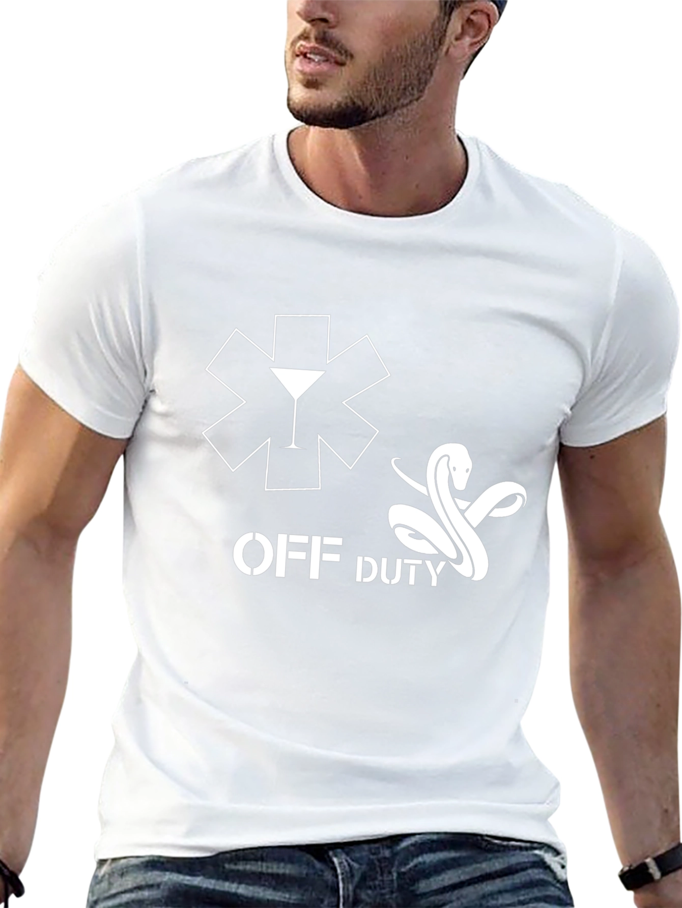 Off Duty EMT Snake & Martini Black T-Shirt