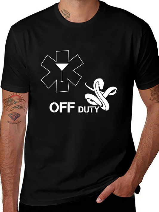 Off Duty EMT Snake & Martini Black T-Shirt