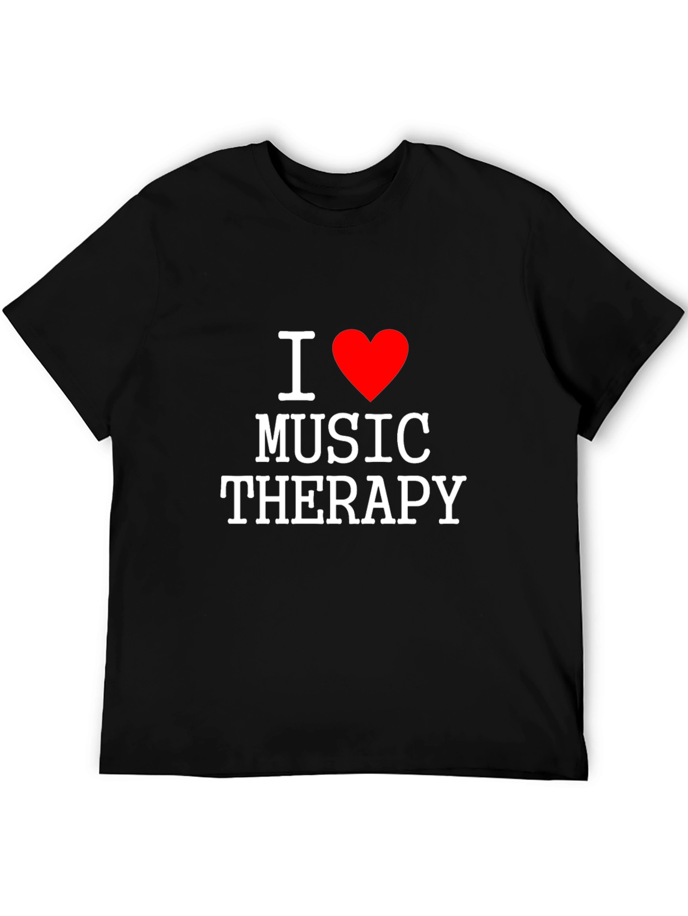 I Love Music Therapy T-Shirt - Black Cotton Tee