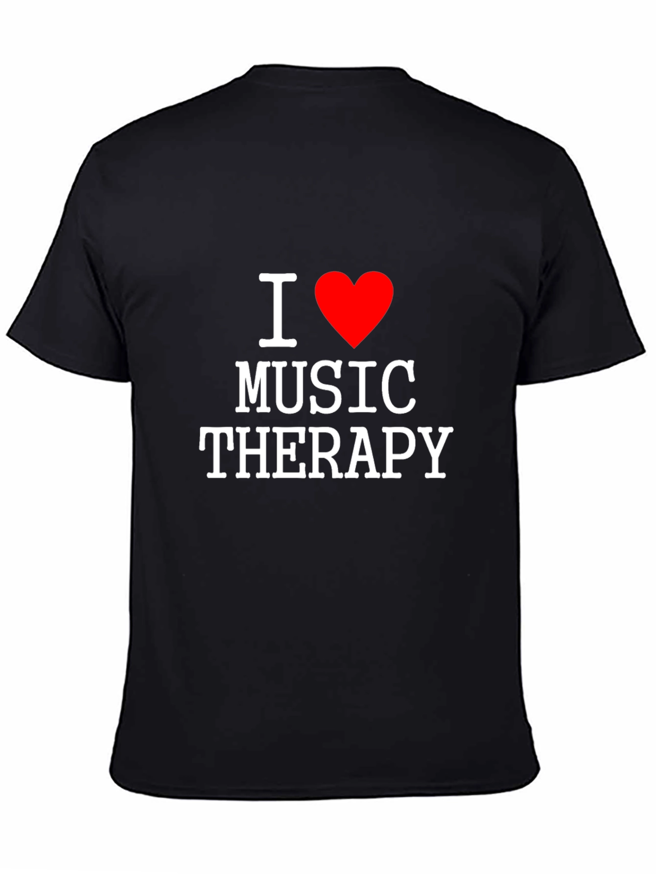 I Love Music Therapy T-Shirt - Black Cotton Tee