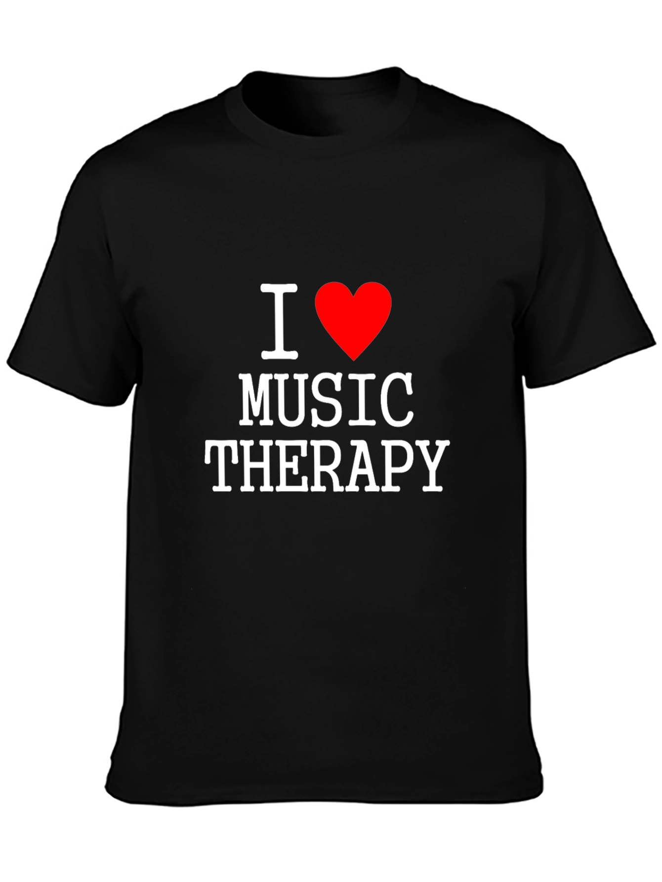 I Love Music Therapy T-Shirt - Black Cotton Tee