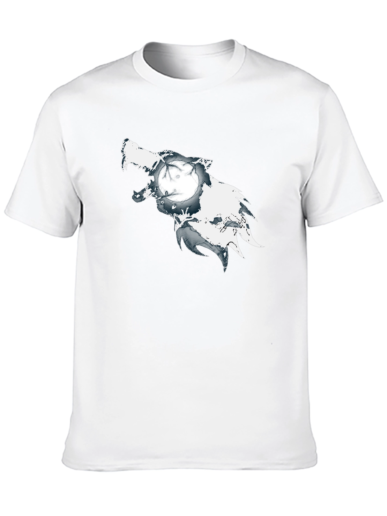 Wolf Moon Graphic Print Black T-Shirt