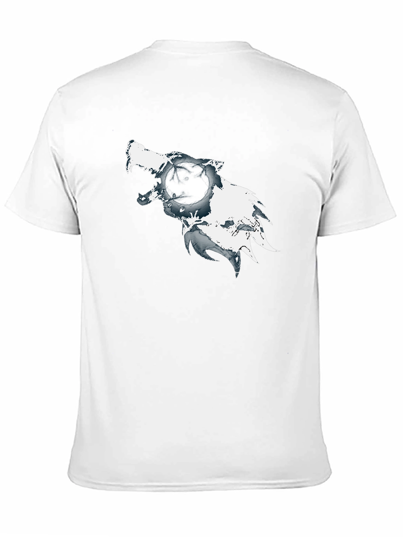 Wolf Moon Graphic Print Black T-Shirt