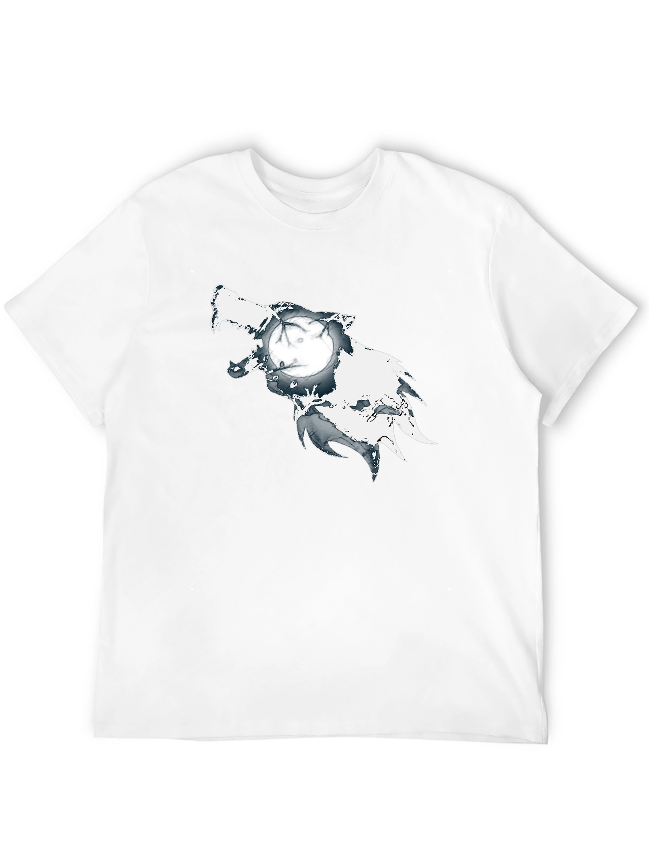 Wolf Moon Graphic Print Black T-Shirt