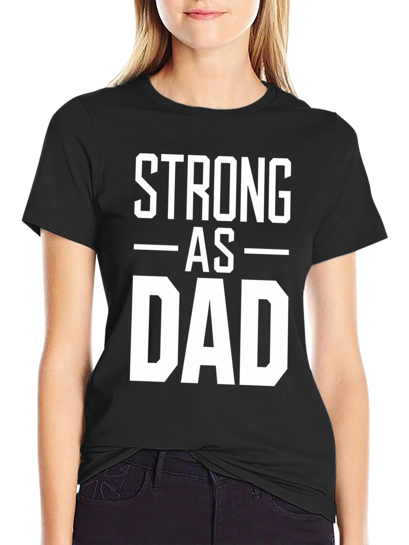 Strong As Dad Graphic Tee - Mens Black T-Shirt