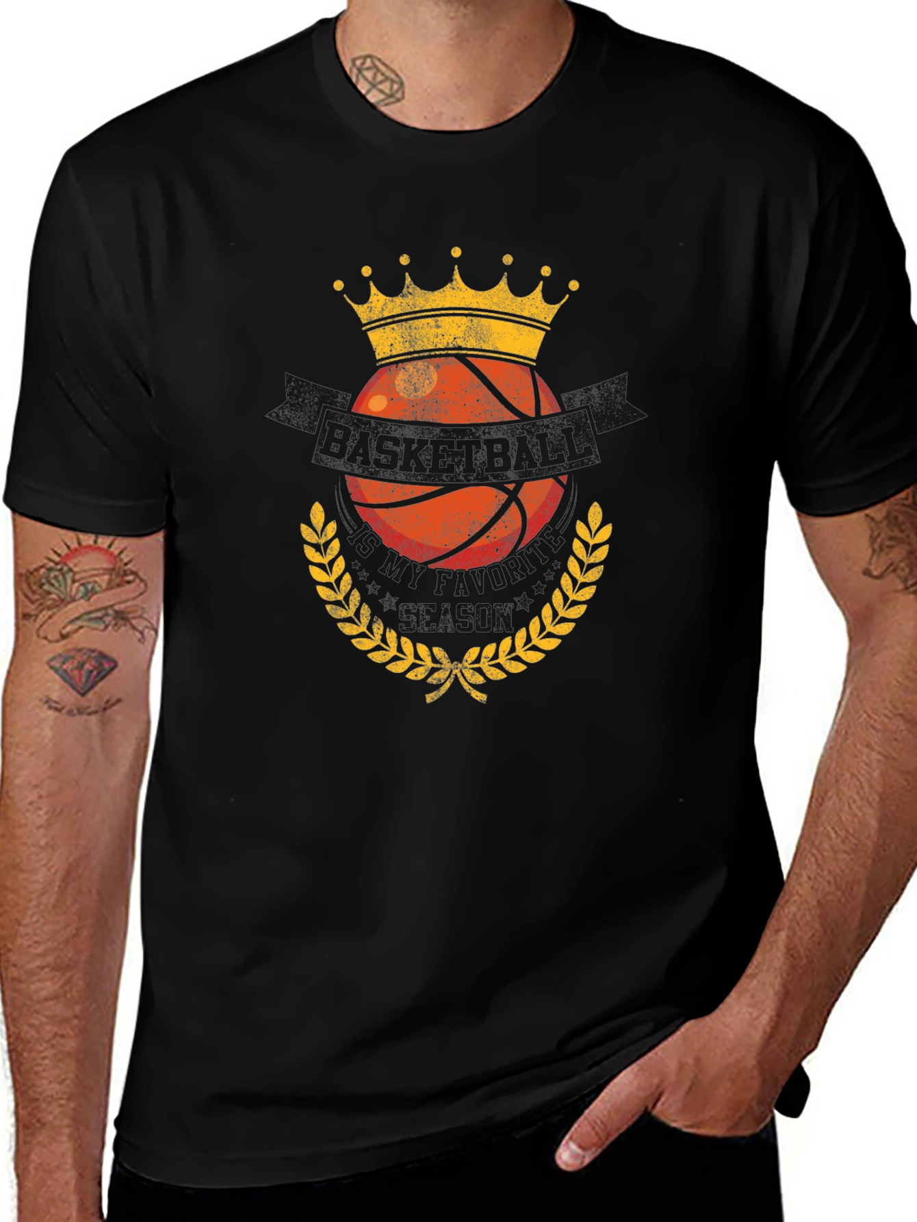 Basketball King Graphic T-Shirt - Black