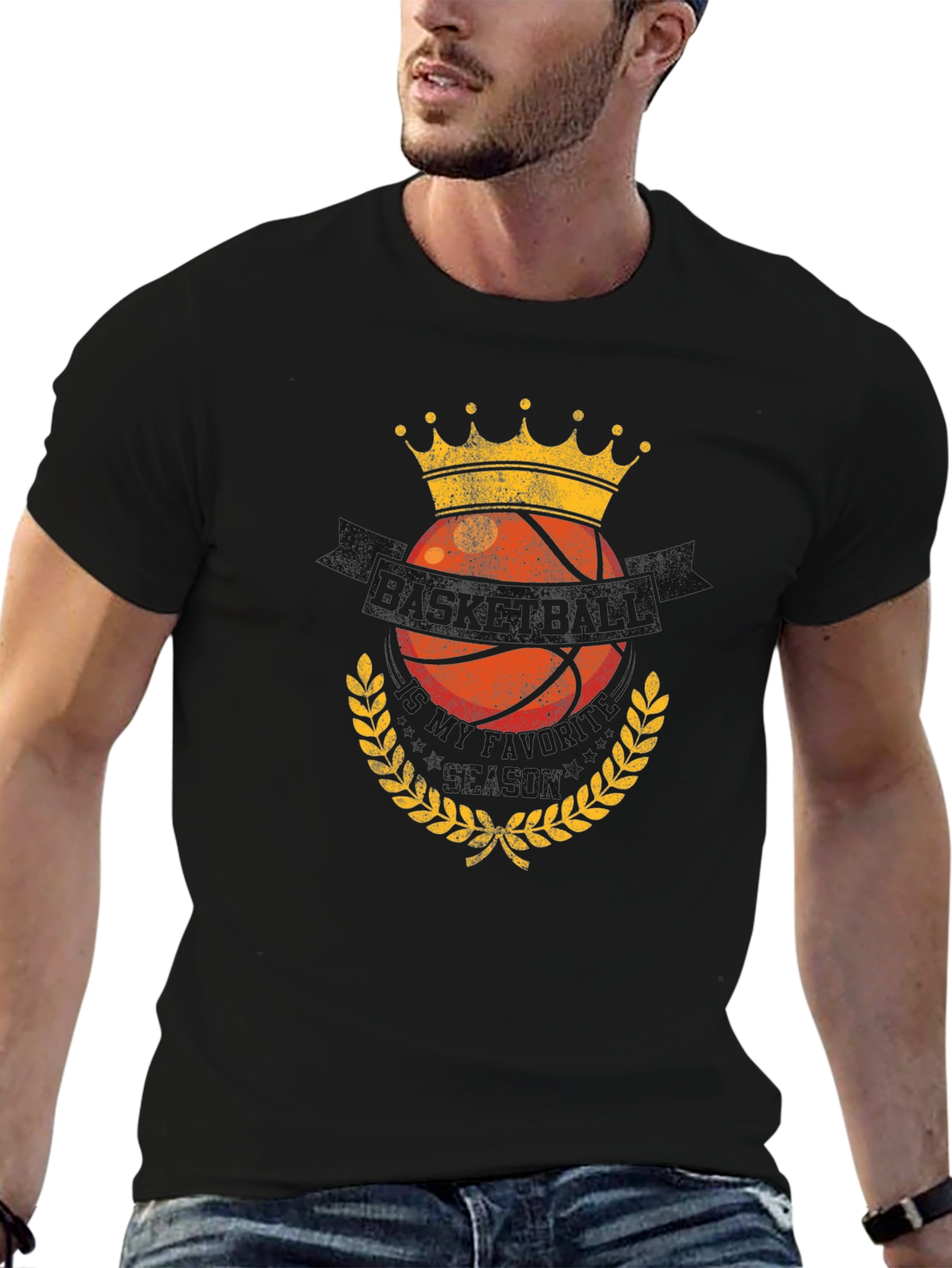 Basketball King Graphic T-Shirt - Black