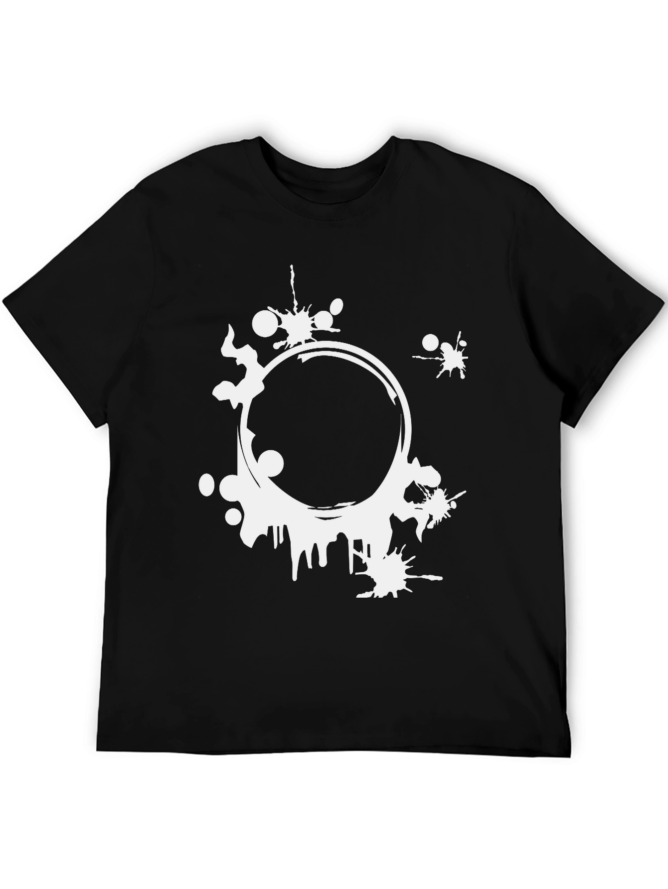 Abstract Circle Graphic Print Mens Black T-Shirt