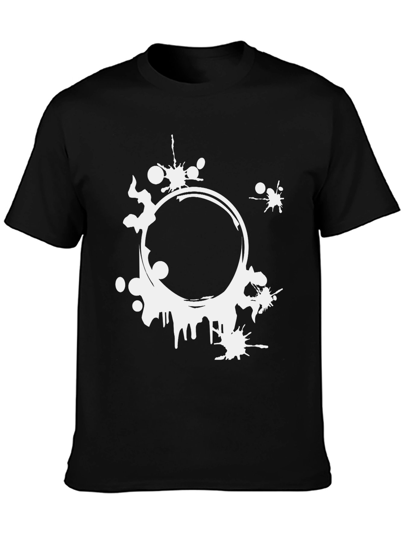 Abstract Circle Graphic Print Mens Black T-Shirt