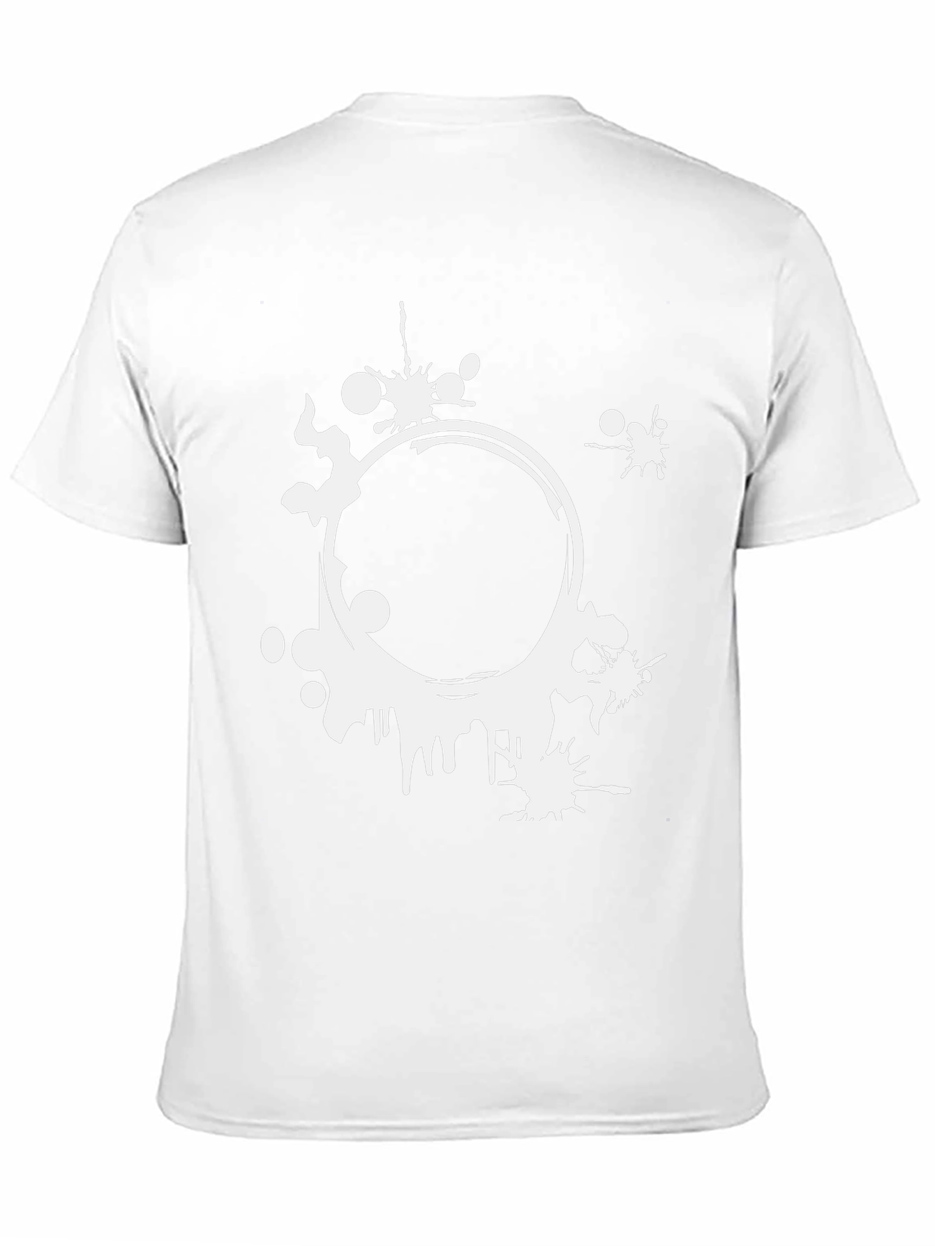 Abstract Circle Graphic Print Mens Black T-Shirt