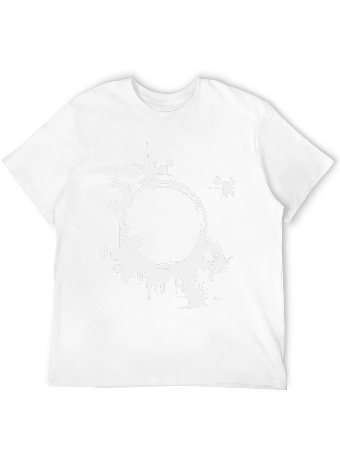 Abstract Circle Graphic Print Mens Black T-Shirt