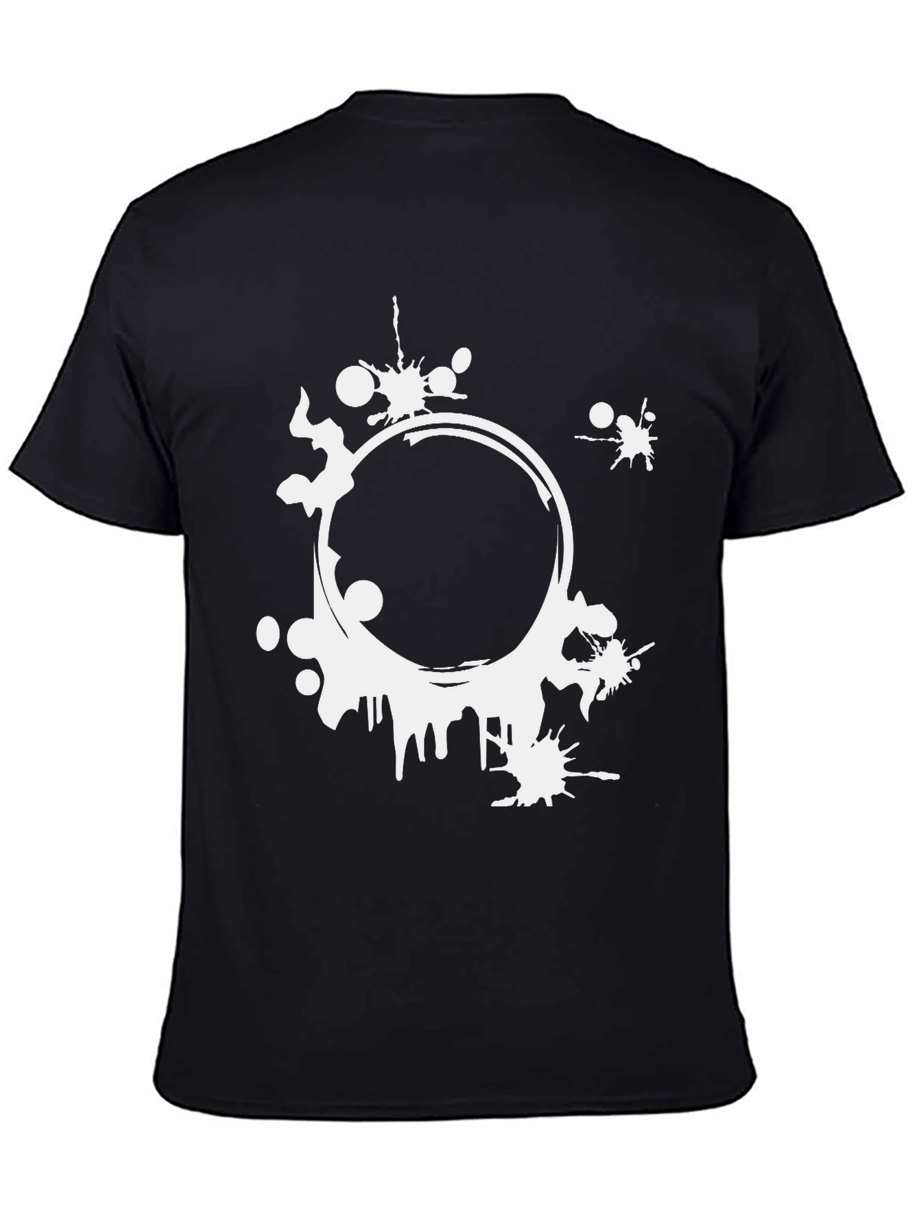 Abstract Circle Graphic Print Mens Black T-Shirt