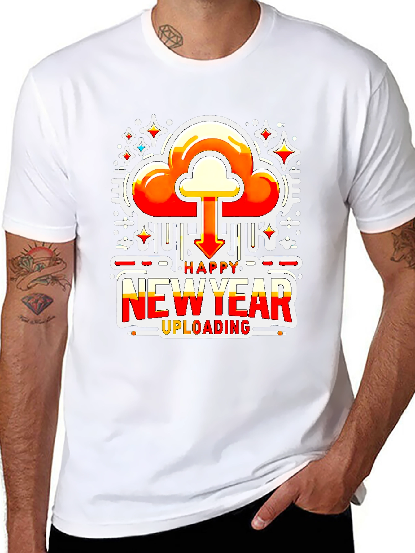 Happy New Year Uploading Graphic Tee