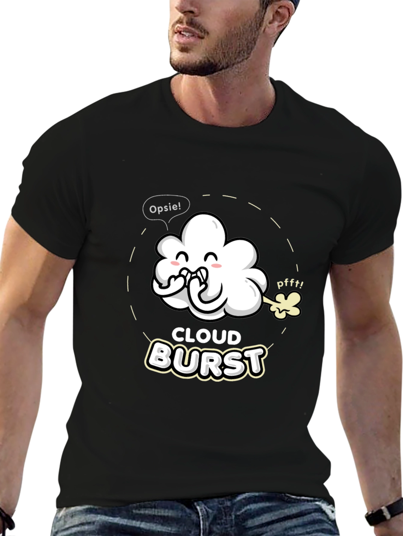 Cloud Burst Graphic T-Shirt - Funny Cartoon Tee