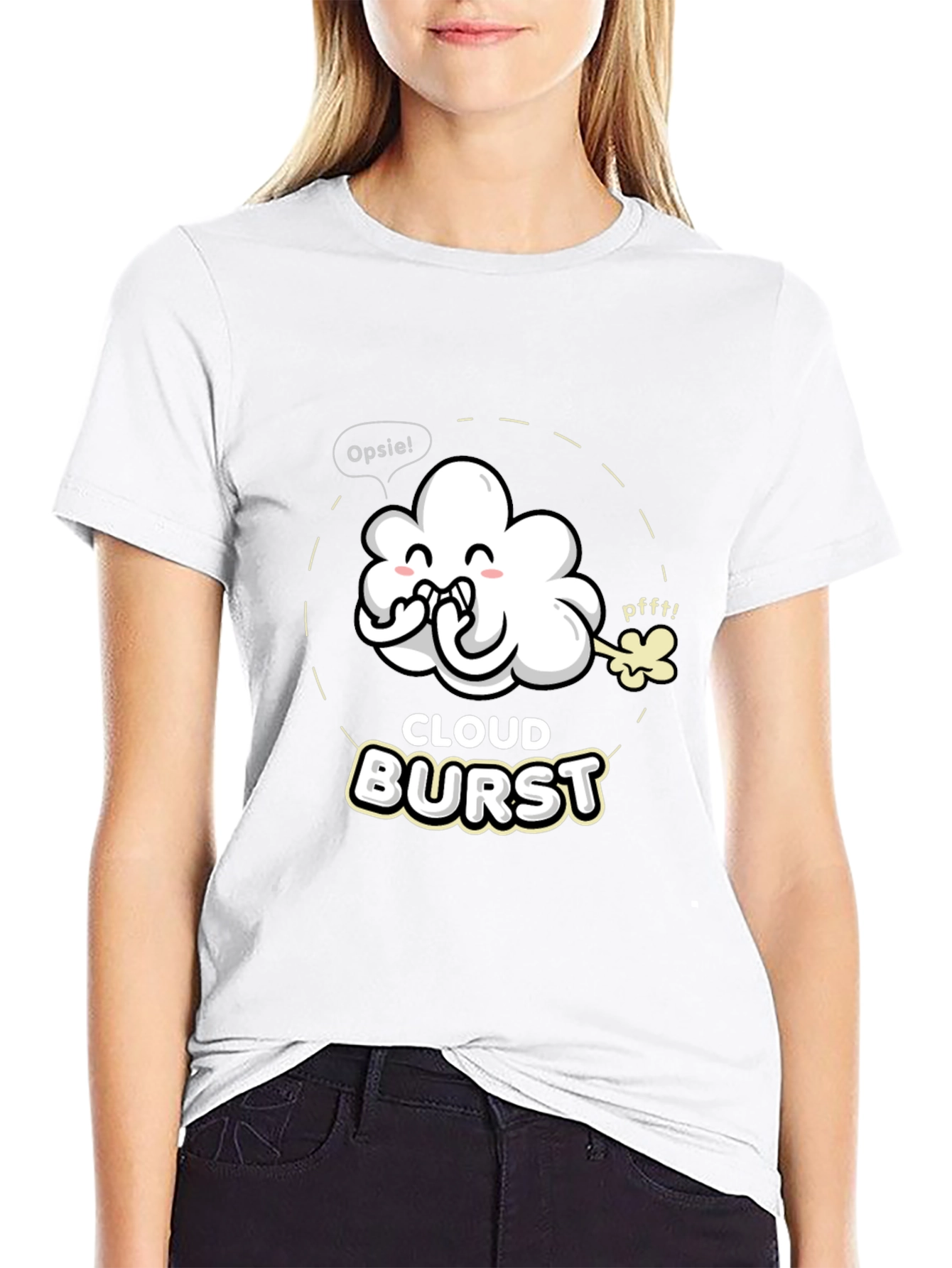 Cloud Burst Graphic T-Shirt - Funny Cartoon Tee