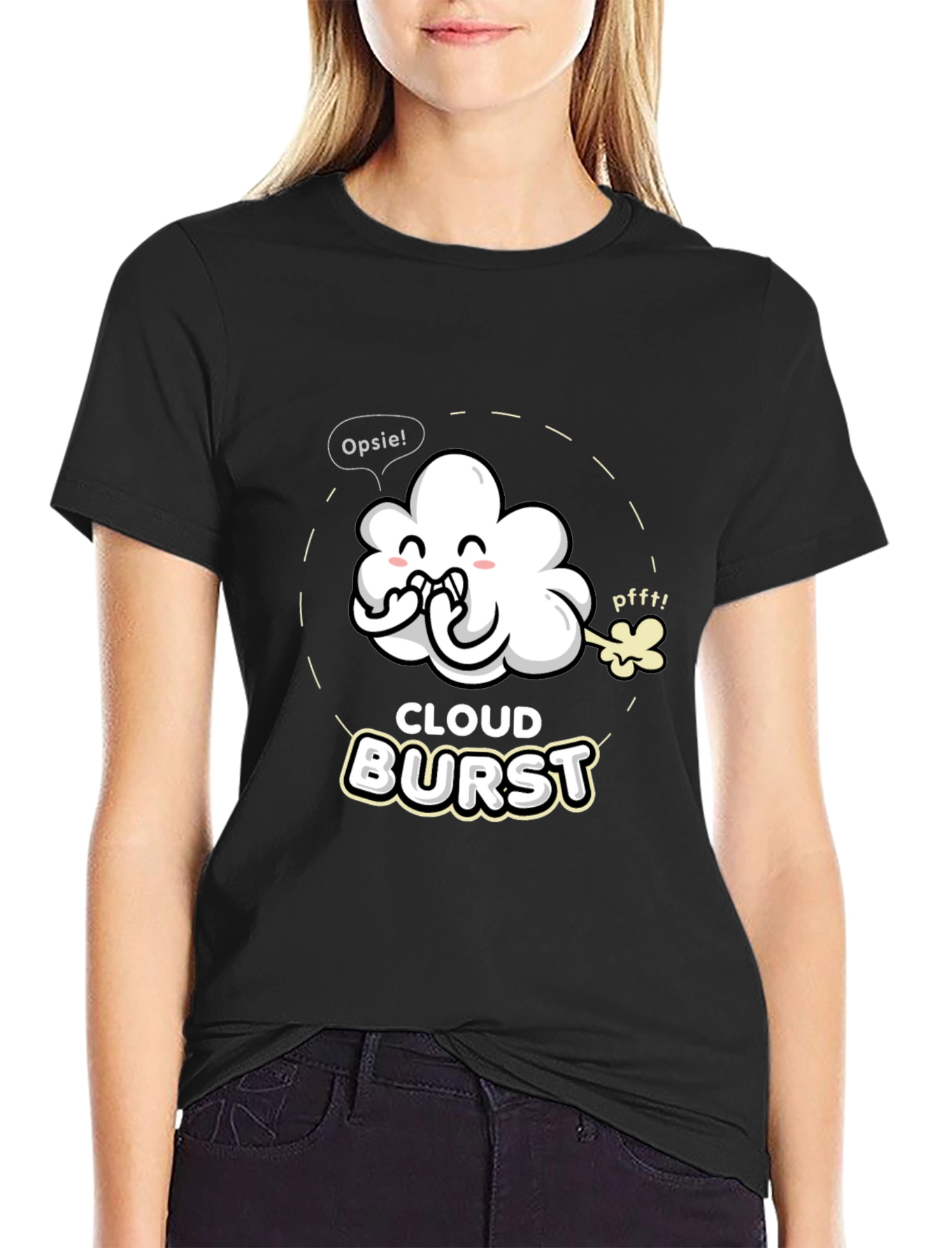 Cloud Burst Graphic T-Shirt - Funny Cartoon Tee