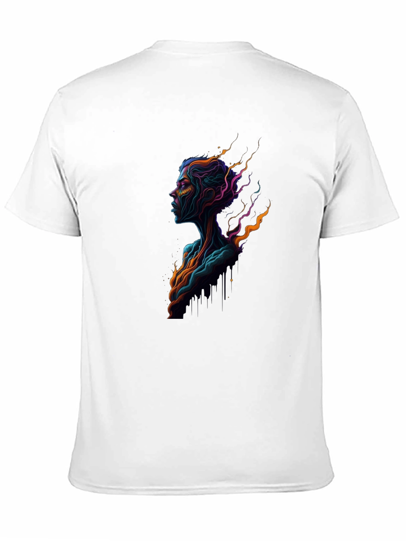 Abstract Neon Portrait Black Tee