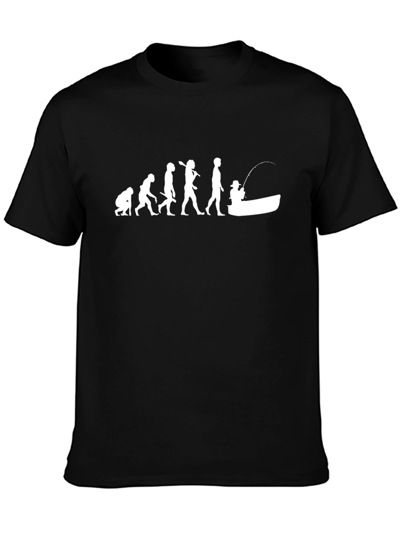 Evolution of Fishing T-Shirt - Black Graphic Tee
