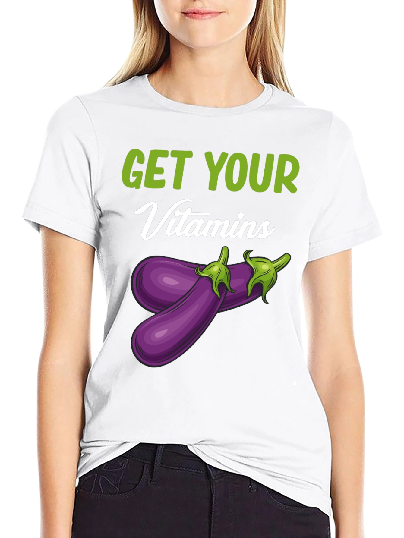 Get Your Vitamins Funny Eggplant T-Shirt