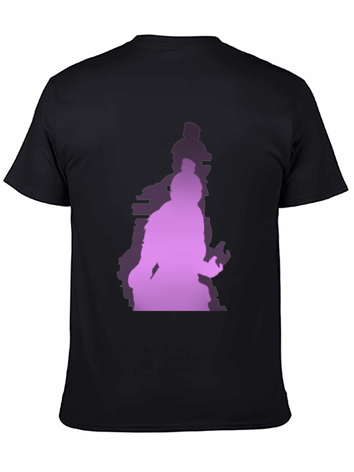 Gradient Silhouette Graphic Black T-Shirt
