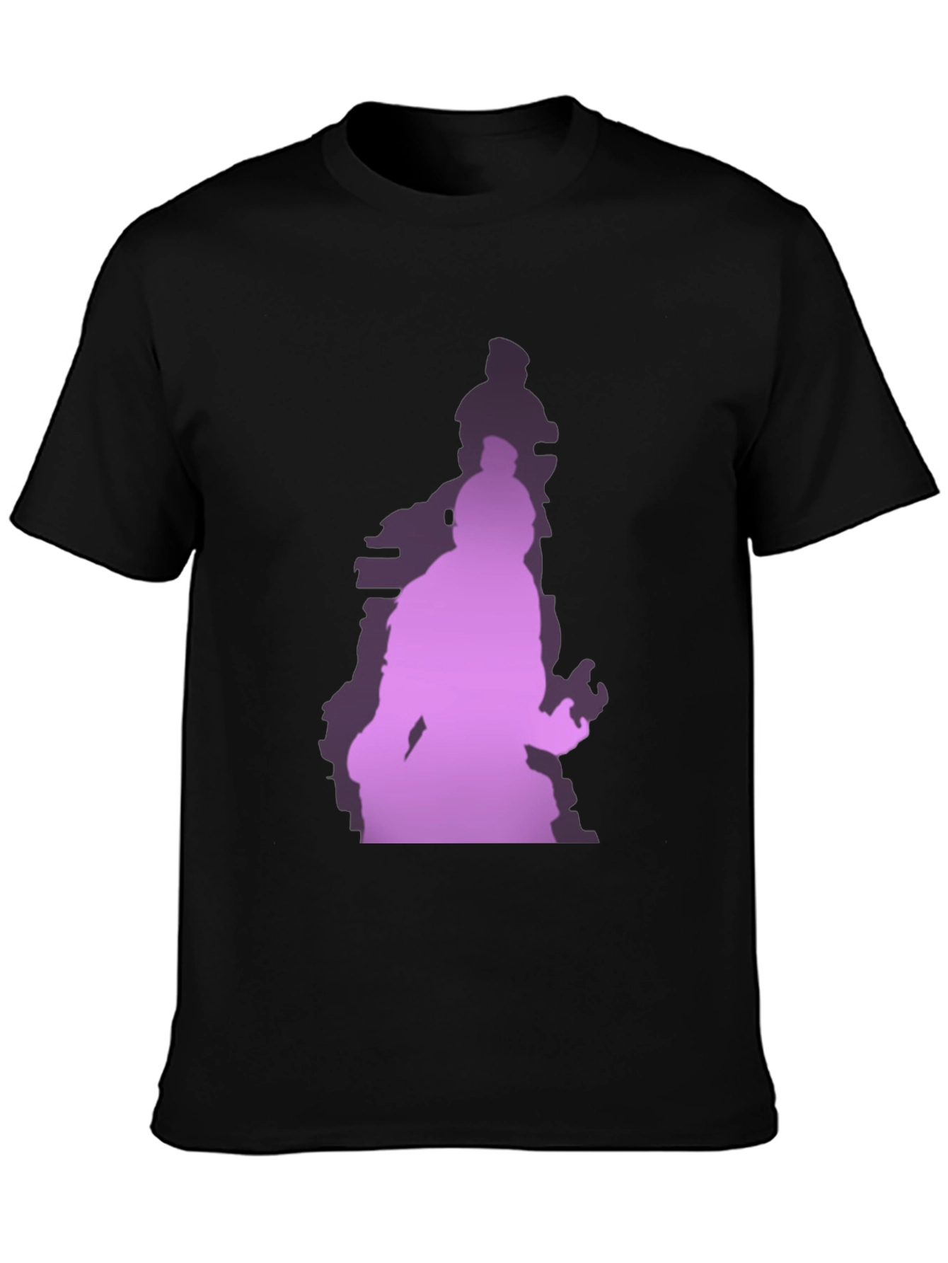 Gradient Silhouette Graphic Black T-Shirt
