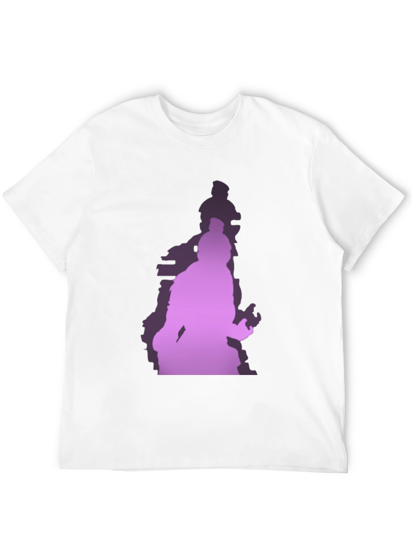 Gradient Silhouette Graphic Black T-Shirt