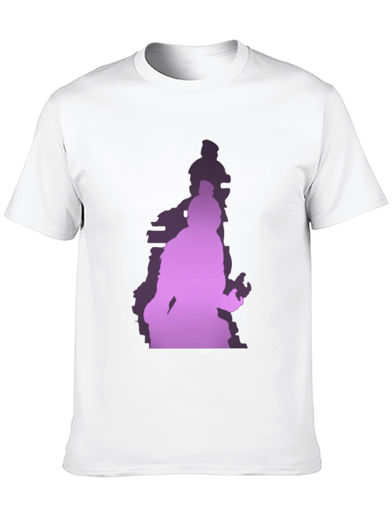 Gradient Silhouette Graphic Black T-Shirt
