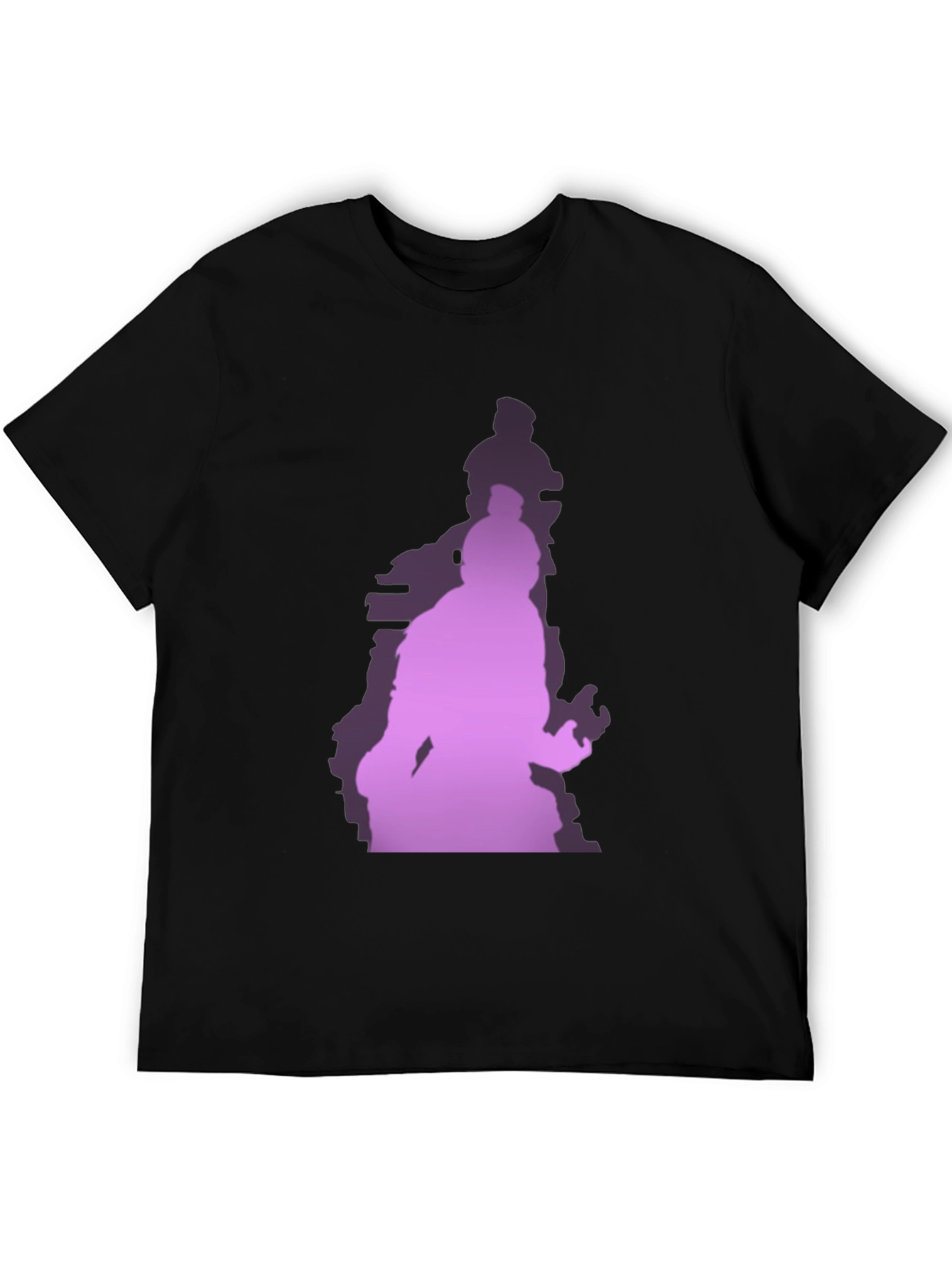 Gradient Silhouette Graphic Black T-Shirt