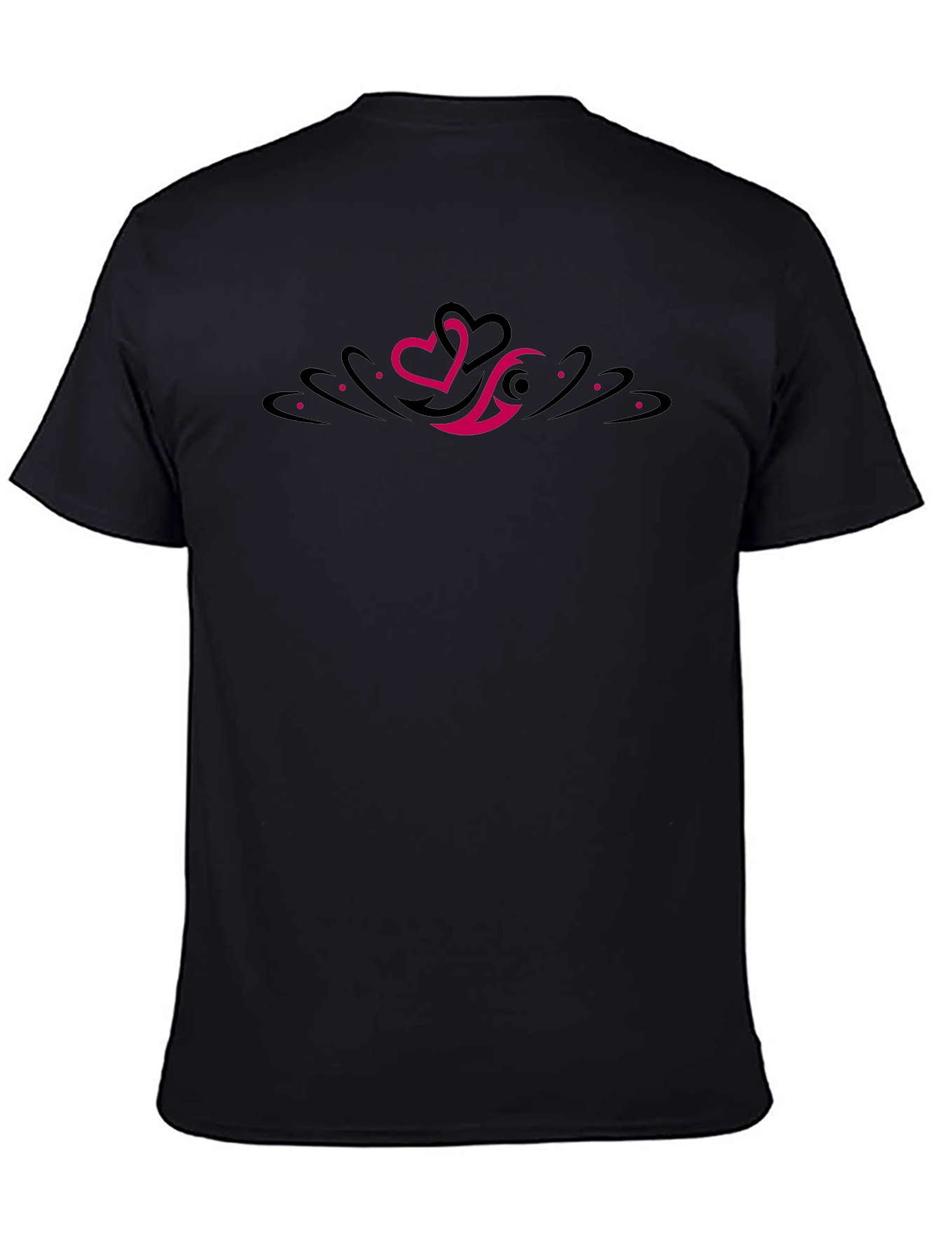 Mens Black Graphic Tee - Tribal Heart Design