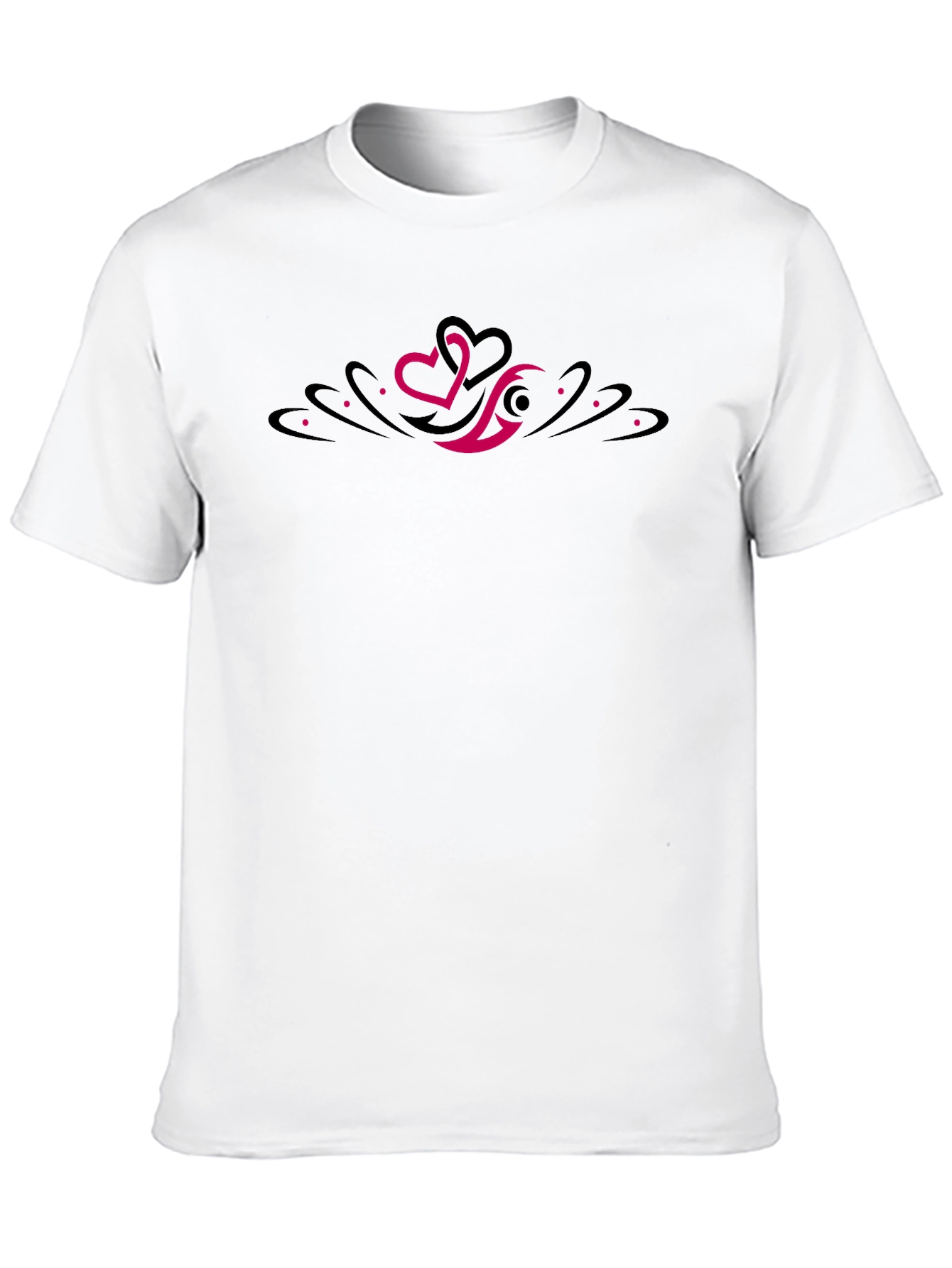 Mens Black Graphic Tee - Tribal Heart Design