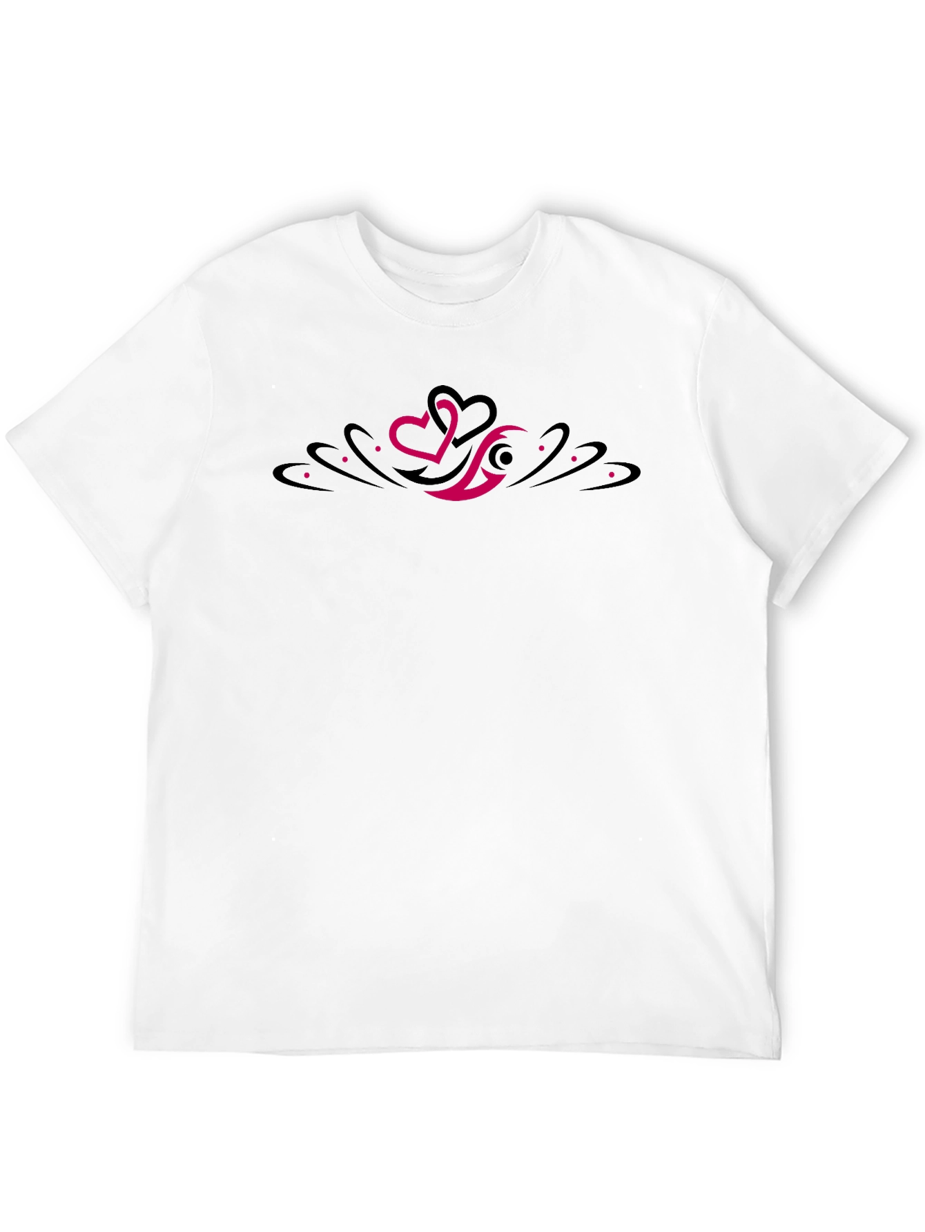 Mens Black Graphic Tee - Tribal Heart Design