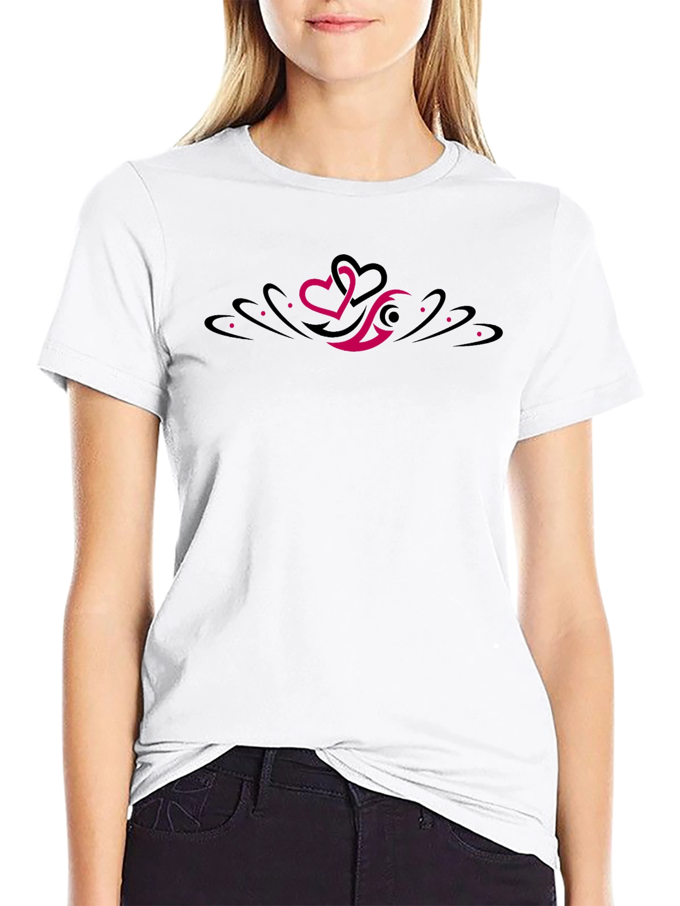 Mens Black Graphic Tee - Tribal Heart Design