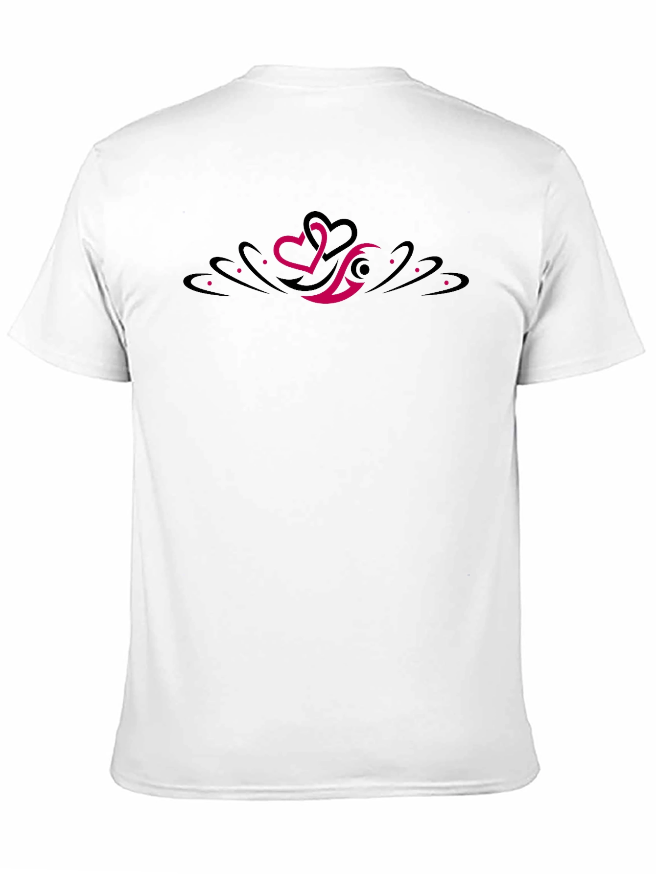 Mens Black Graphic Tee - Tribal Heart Design