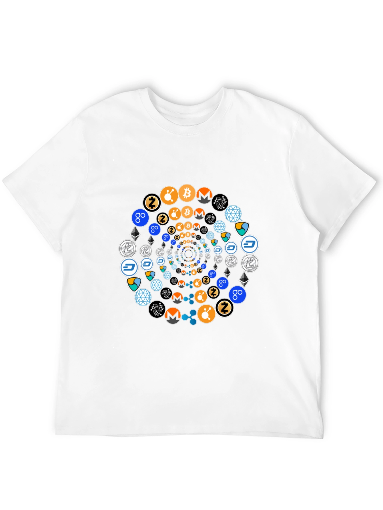 Crypto Coin Swirl Black T-Shirt
