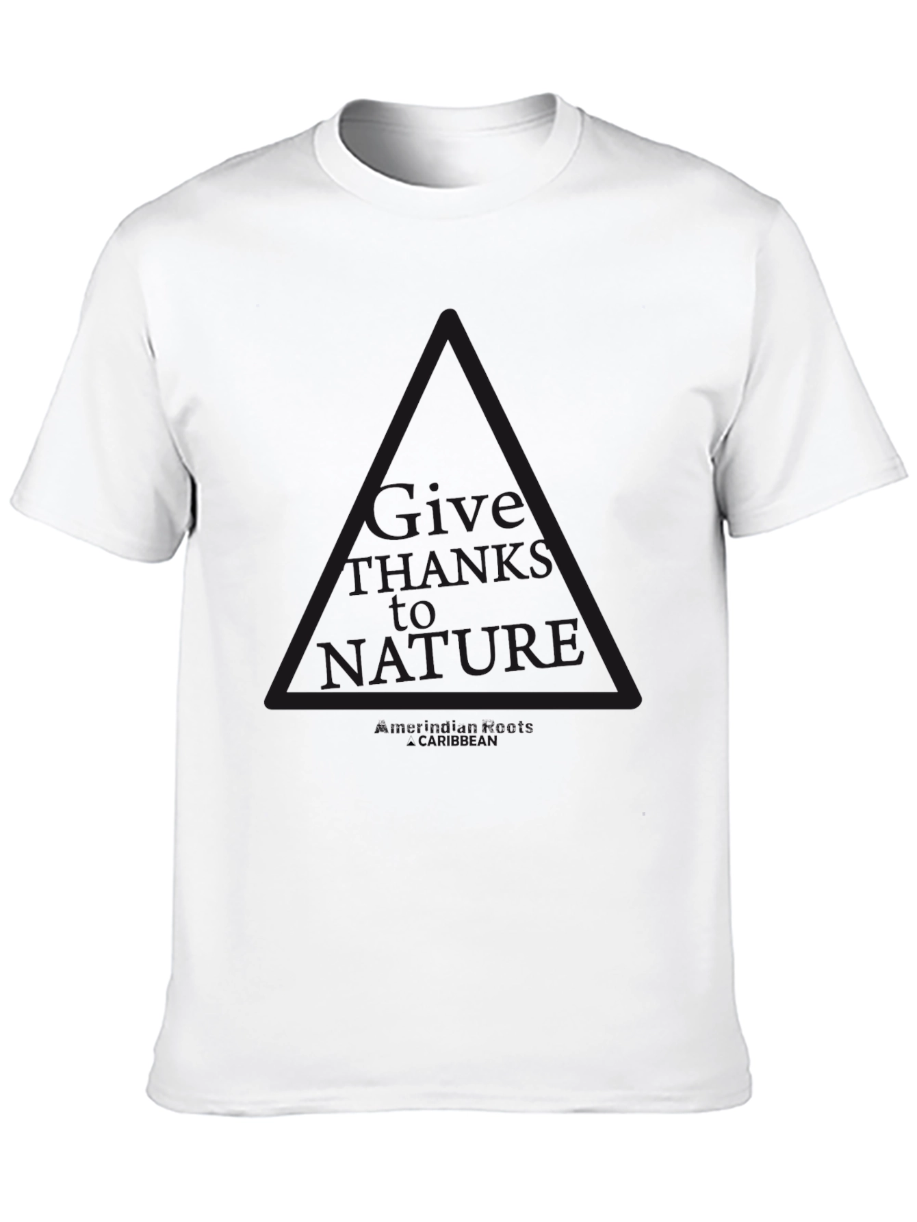 Mens Black Graphic Tee: Give Thanks to Nature