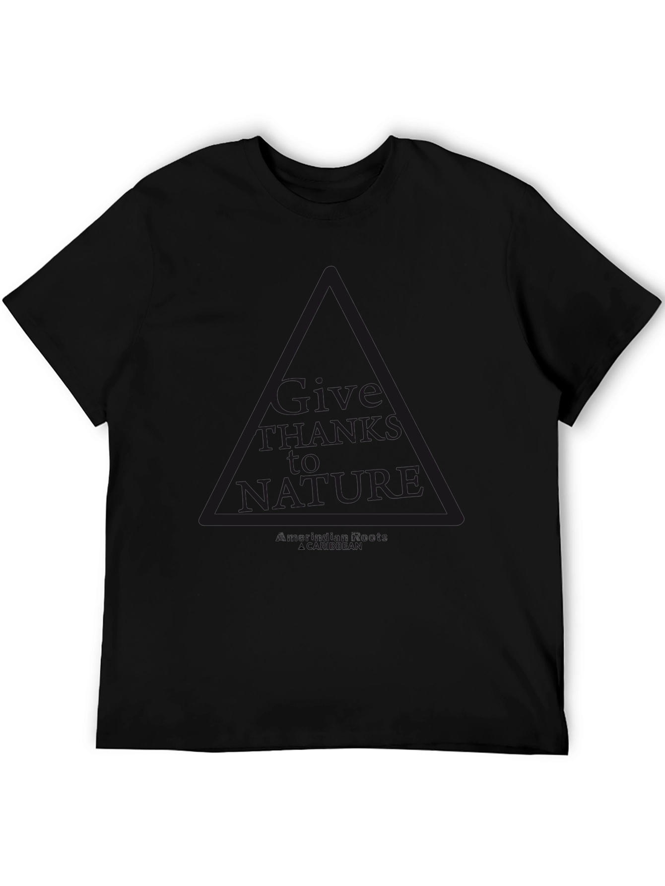 Mens Black Graphic Tee: Give Thanks to Nature