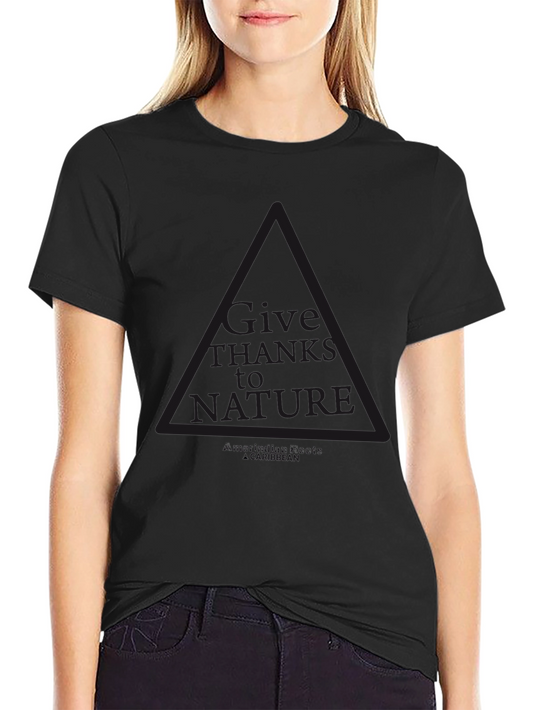 Mens Black Graphic Tee: Give Thanks to Nature