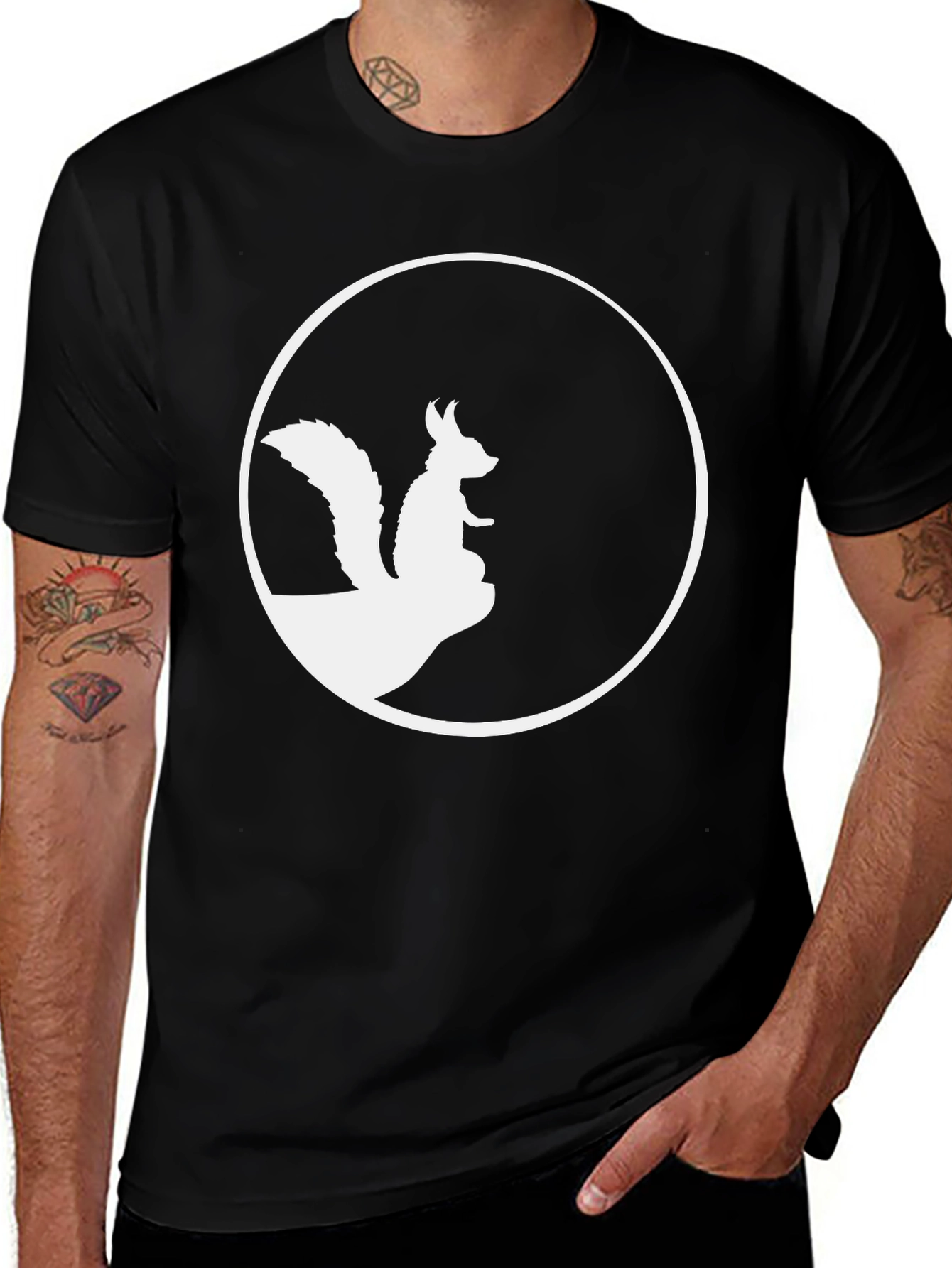 Squirrel Graphic Tee - Black