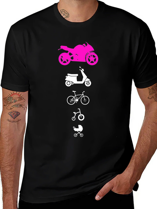 Evolution of Man Tee: Motorcycle Scooter Bike Baby Carriage