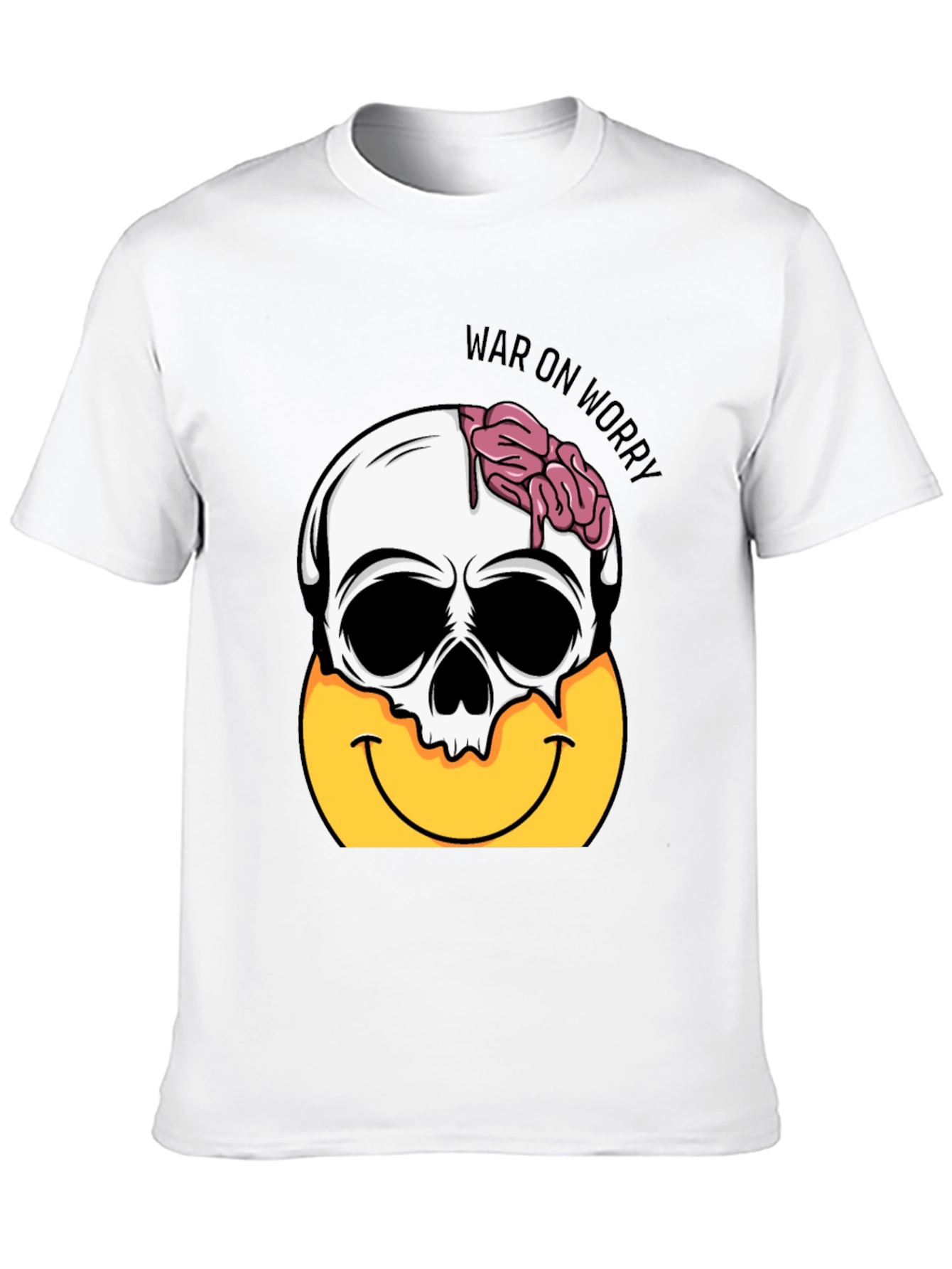 War On Worry Skull Emoji Graphic T-Shirt