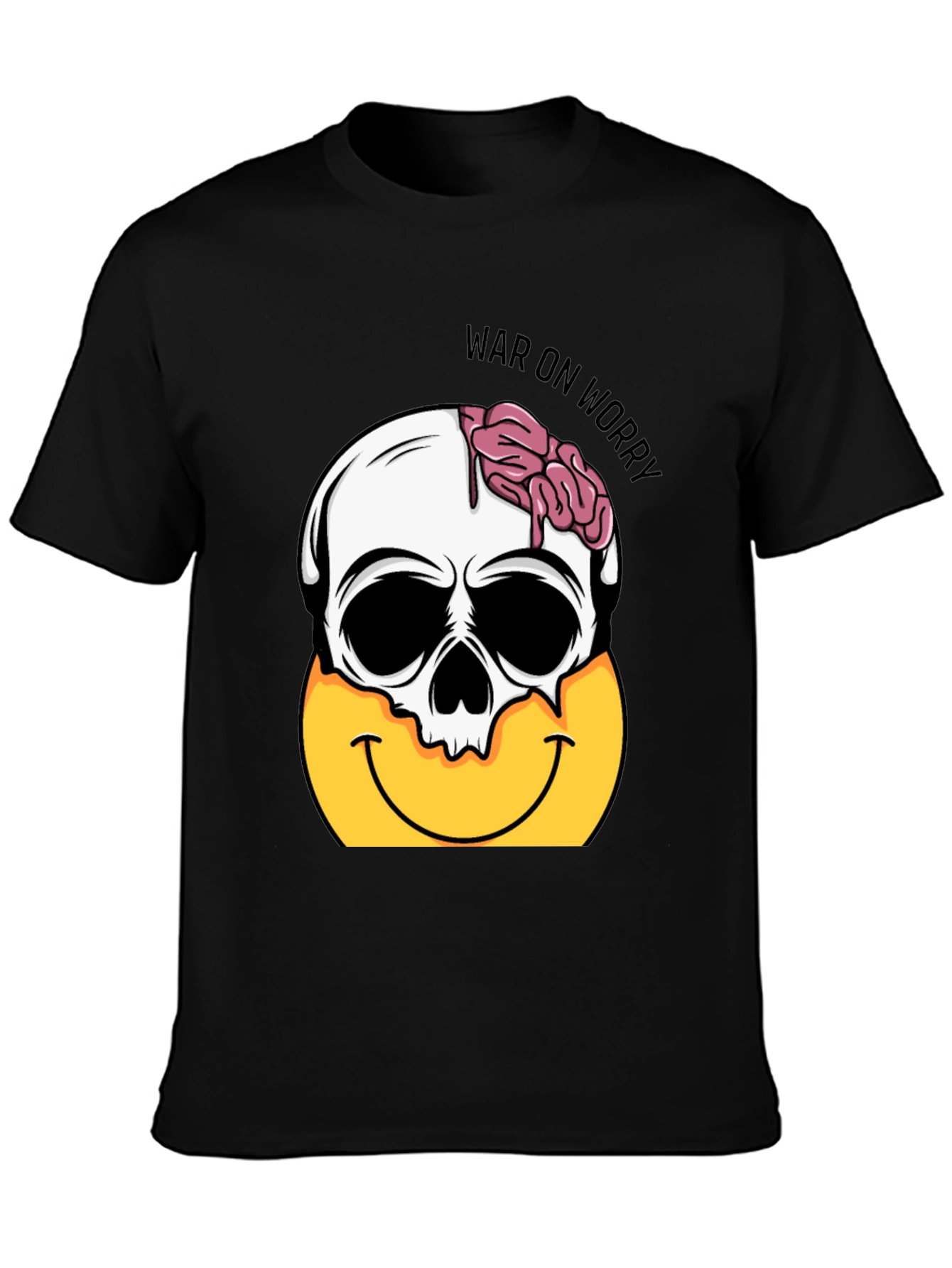 War On Worry Skull Emoji Graphic T-Shirt