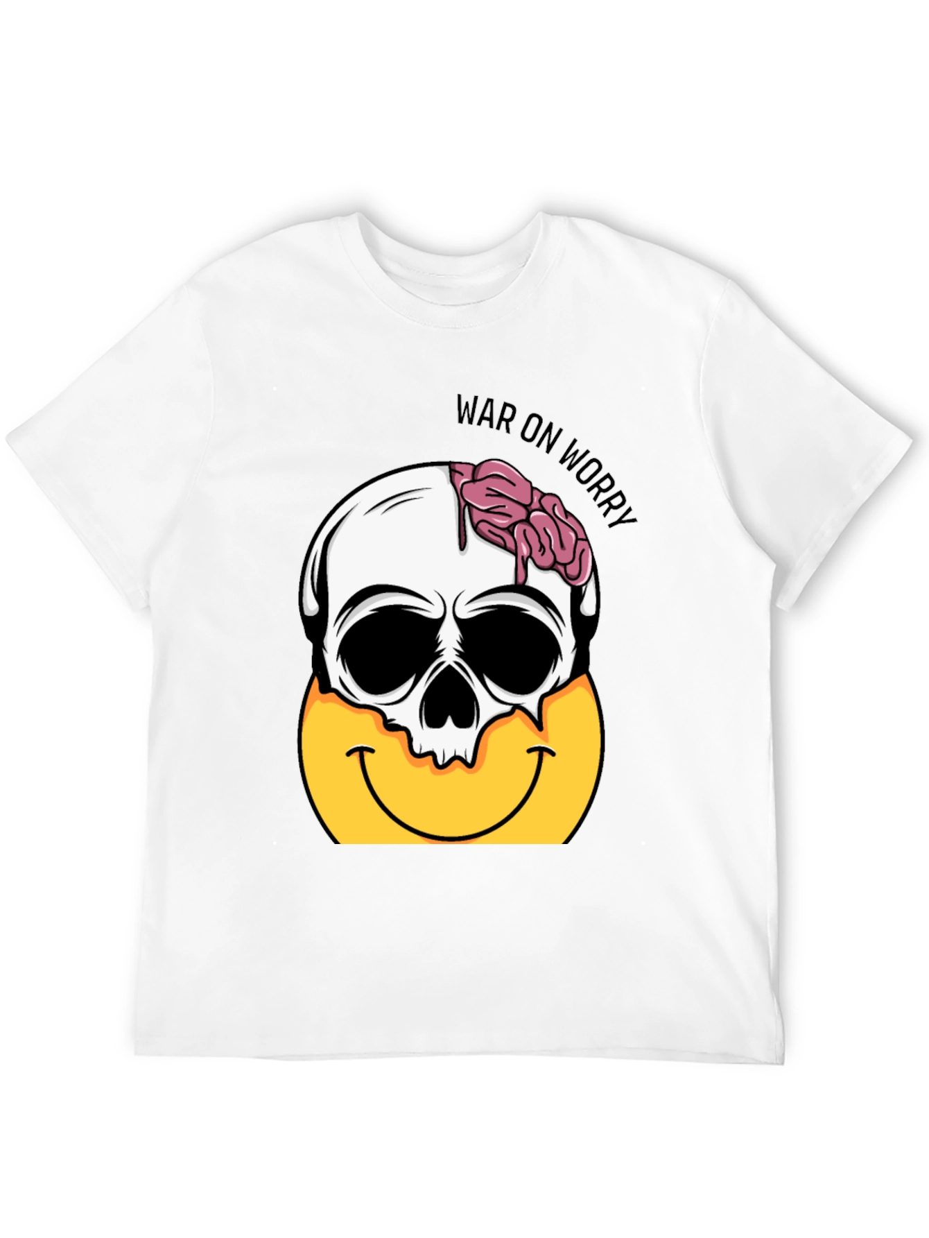 War On Worry Skull Emoji Graphic T-Shirt