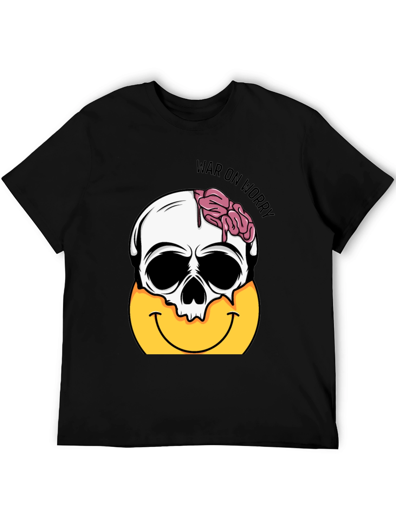 War On Worry Skull Emoji Graphic T-Shirt