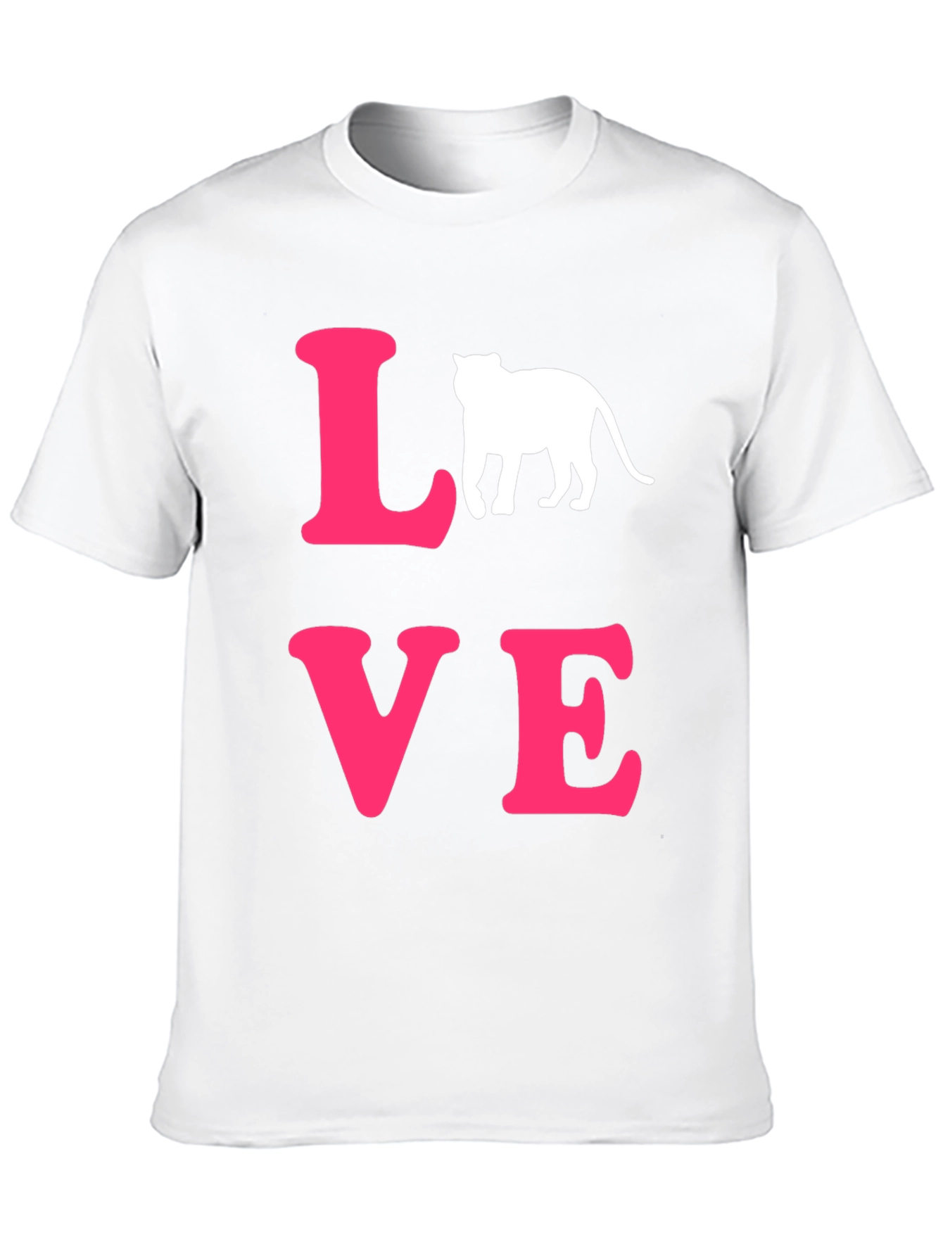 LOVE Cat Graphic T-Shirt - Trendy Black Tee