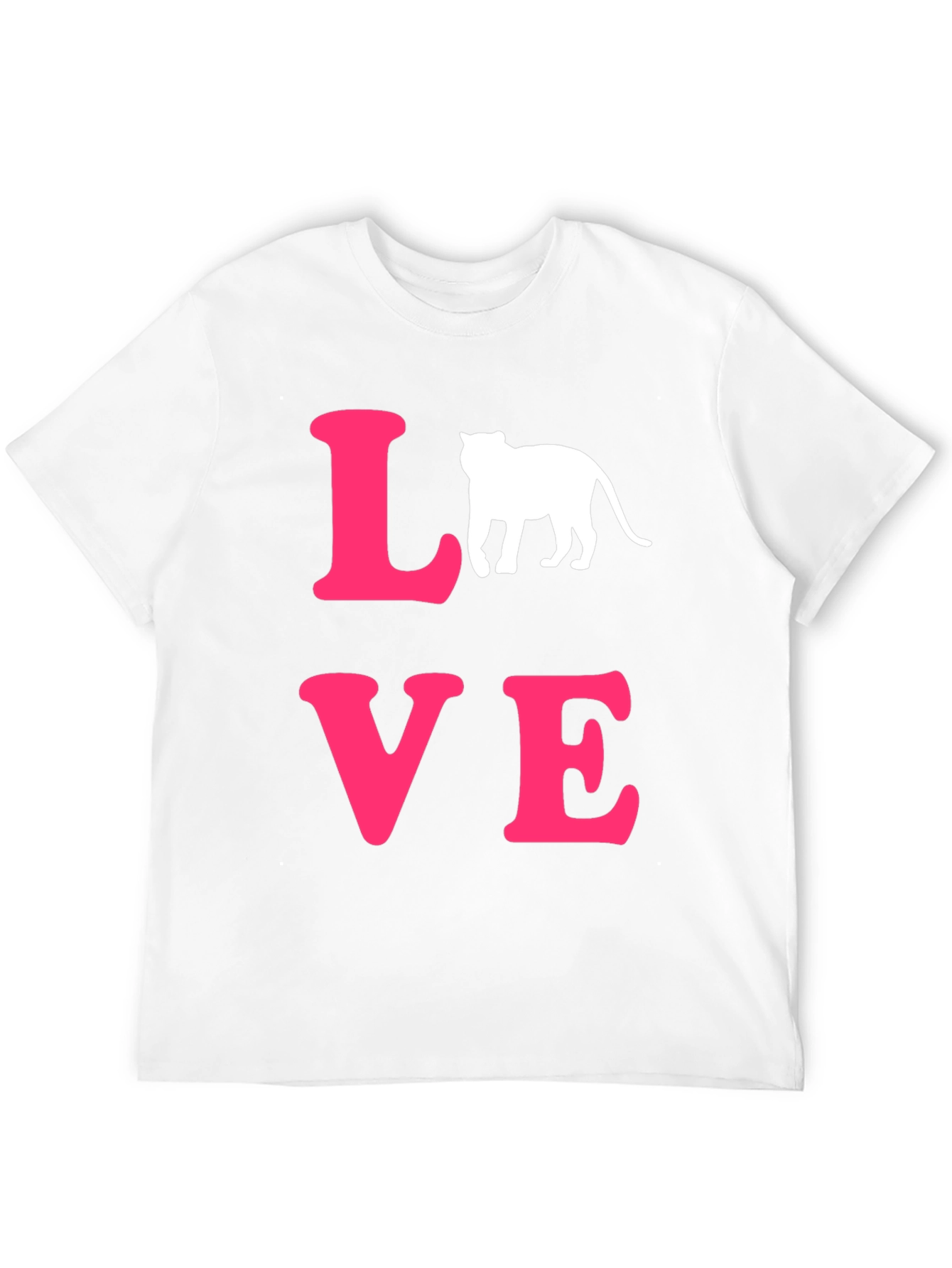 LOVE Cat Graphic T-Shirt - Trendy Black Tee