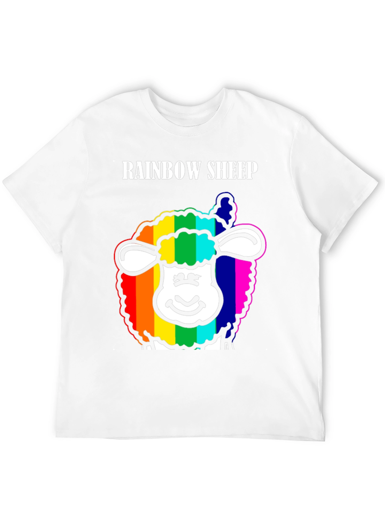 Rainbow Sheep Graphic Tee - Black Cotton Blend