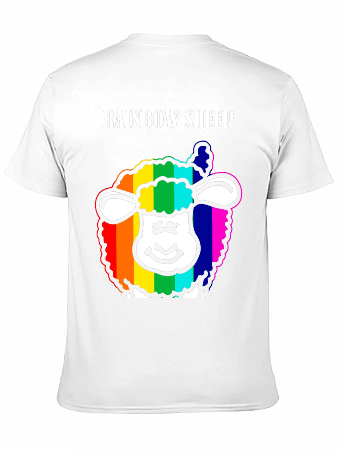 Rainbow Sheep Graphic Tee - Black Cotton Blend