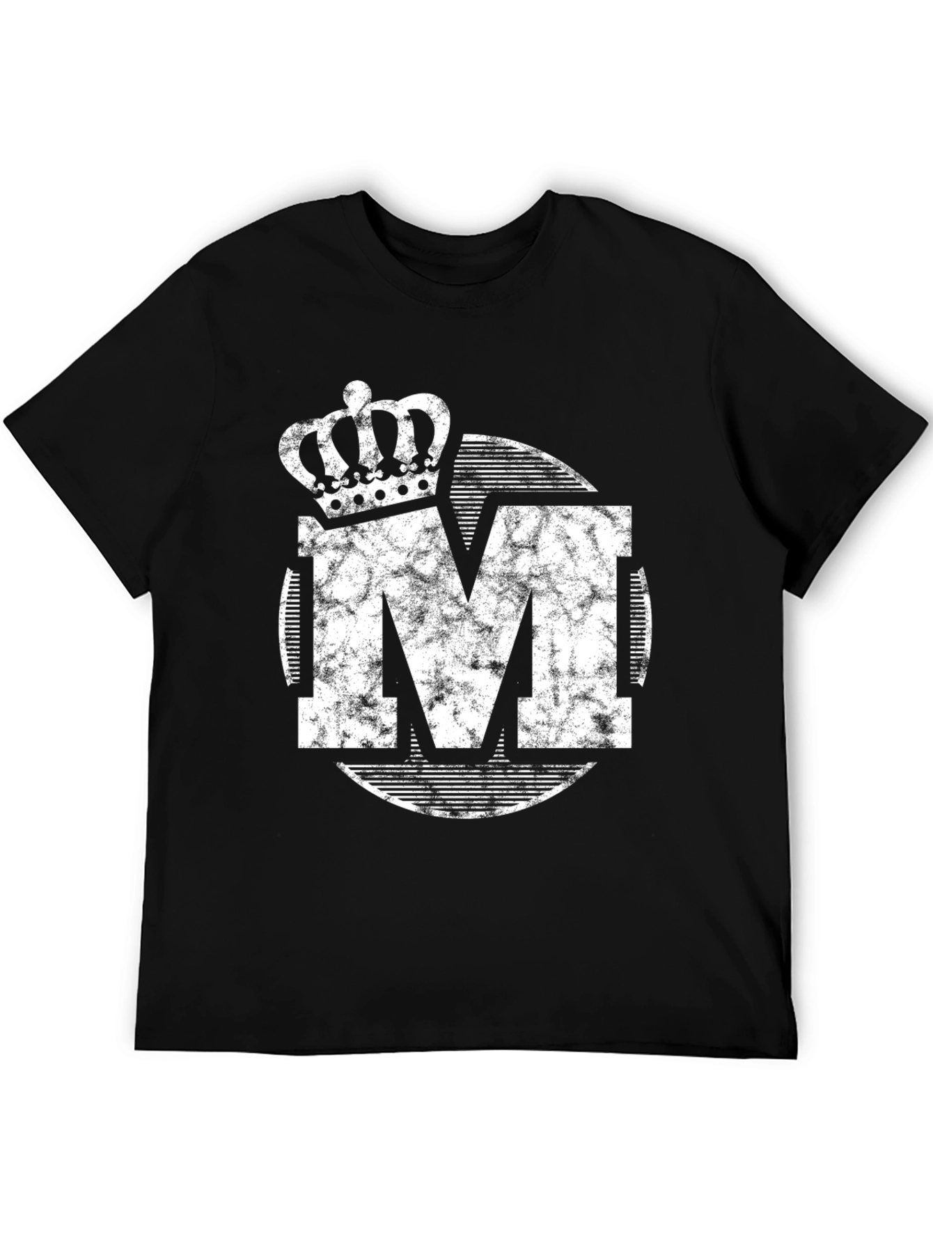 King M Crown Graphic Tee - Distressed Print