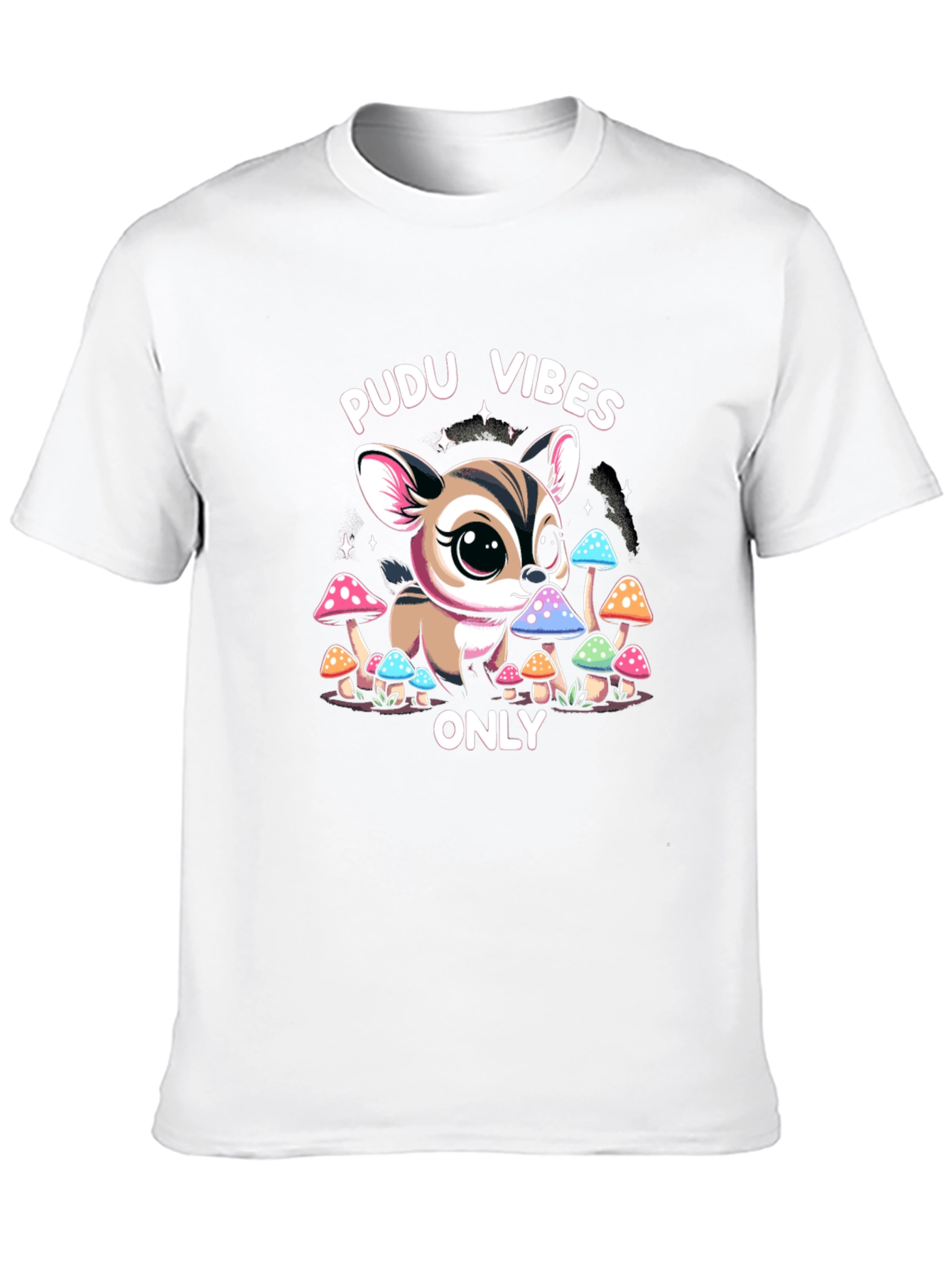 Pudu Vibes Only Graphic Tee - Black Cotton T-Shirt
