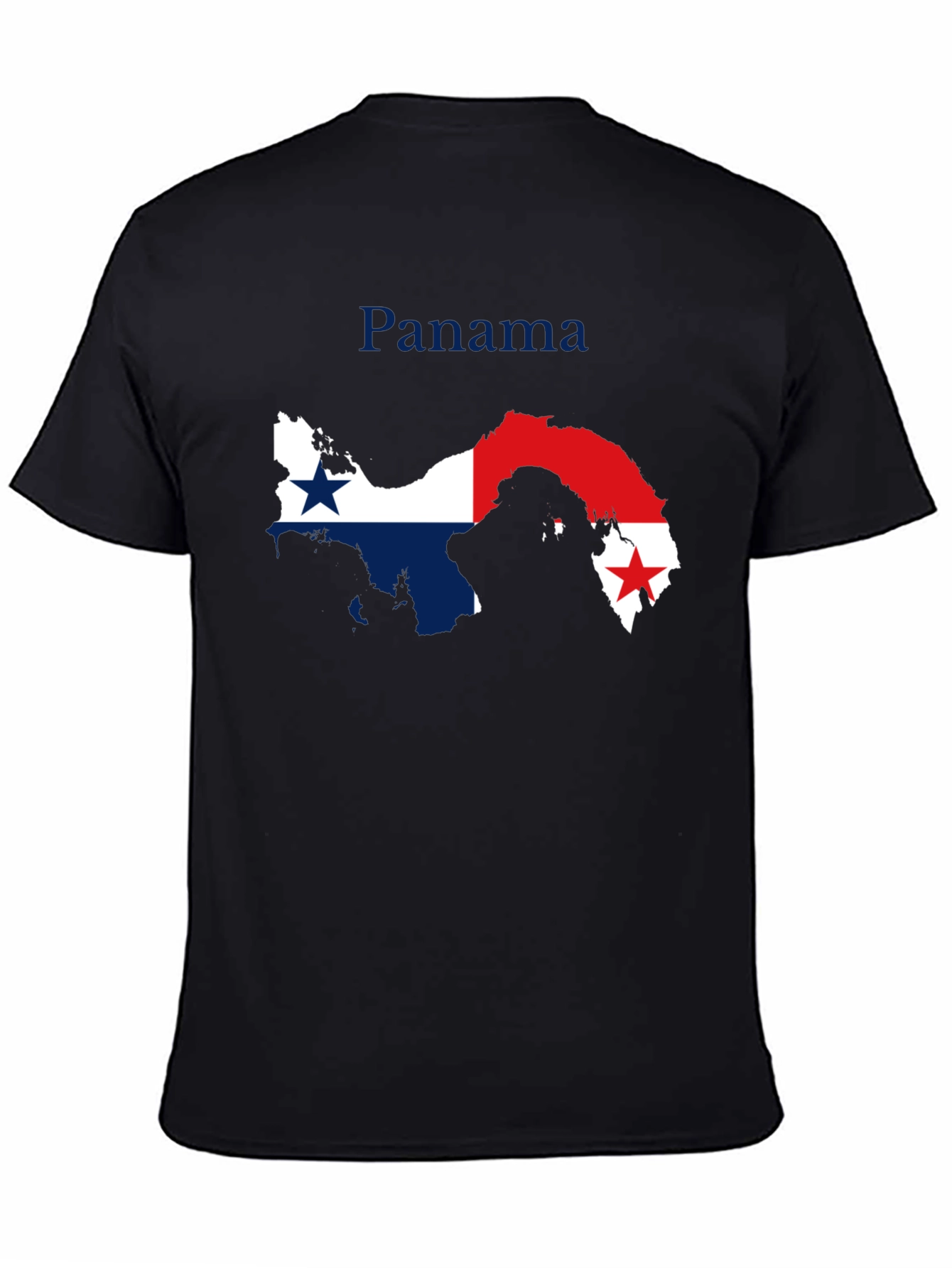 Panama Flag Map T-Shirt - Black Crew Neck Tee